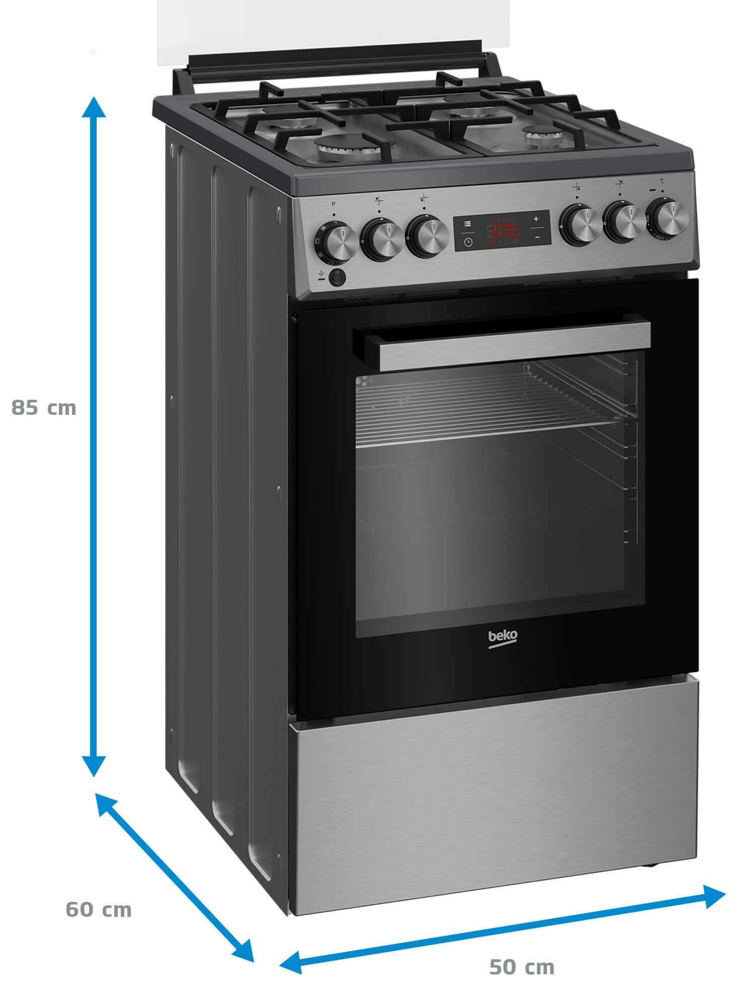 Aragaz Beko, Mixt, 4 arzatoare, 3D cooking, Cuptor electric, FSM52331TXDS [7]