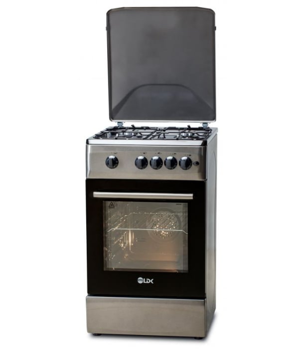 Aragaz LDK 5060 A Shiny Grey RMV, Gaz, 4 Arzatoare, Siguranta, Aprindere electrica, Capac metalic, 50 x 60 cm, Gri [2]