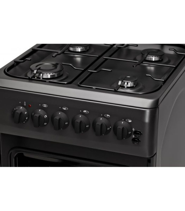 Aragaz LDK 5060 ECAI MAT BLACK RMV, 4 Arzatoare, Siguranta, Cuptor electric, Aprindere, Iluminare, Capac metalic, Negru mat [4]