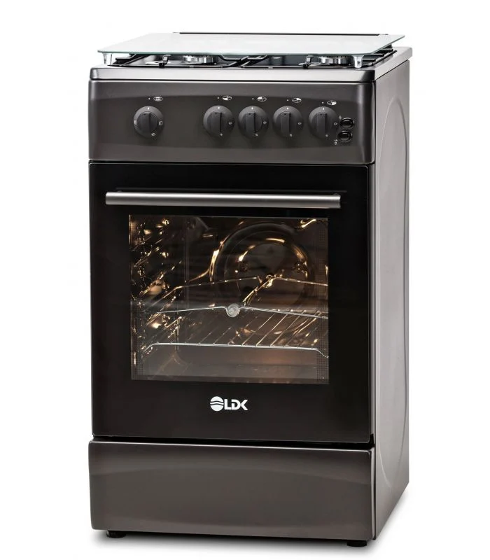 Aragaz LDK 5060 GRAI MAT BLACK RMV, 4 Arzatoare, Siguranta, Grill, Rotisor, Aprindere, Iluminare, Capac sticla, 50 x 60 cm, Negru [3]