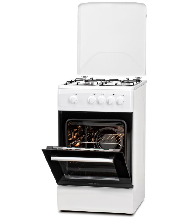 Aragaz LDK 5060 WH RMV NG, Gaz, 4 Arzatoare, Siguranta, Capac metalic, Alb [1]