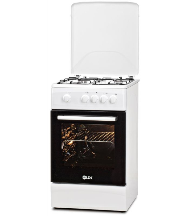 Aragaz LDK 5060 WH RMV NG, Gaz, 4 Arzatoare, Siguranta, Capac metalic, Alb [2]