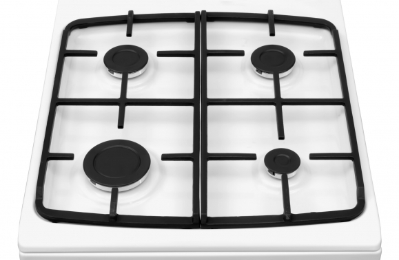 Aragaz mixt Hansa, cuptor electric, 50 cm, 4 arzatoare, display, 8 functii, grill, ventilator, aprindere electrica, siguranta, gratare fonta, sertar depozitare, capac email, 62 L, clasa A, alb [2]