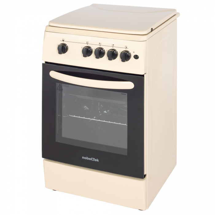 Aragaz NobelTek NLT 5602B/G1, Gaz, 4 arzatoare, Dispozitiv siguranta plita si cuptor, Aprindere electrica, 50 x 60 cm, Bej [4]