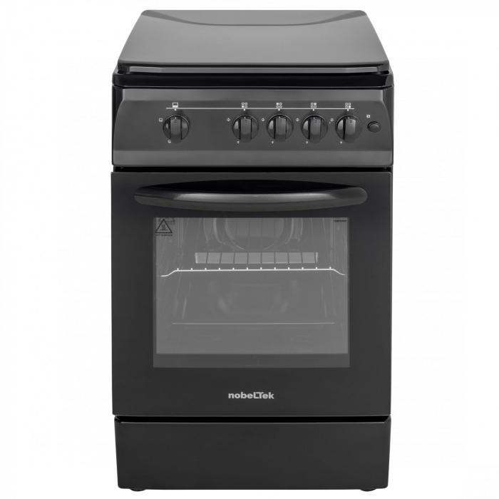 Aragaz NobelTek NLT 5602N/G1, Gaz, 4 arzatoare, Dispozitiv siguranta plita si cuptor, Aprindere electrica, 50 x 60 cm, Negru [2]
