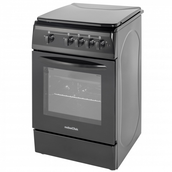 Aragaz NobelTek NLT 5602N/G1, Gaz, 4 arzatoare, Dispozitiv siguranta plita si cuptor, Aprindere electrica, 50 x 60 cm, Negru [4]