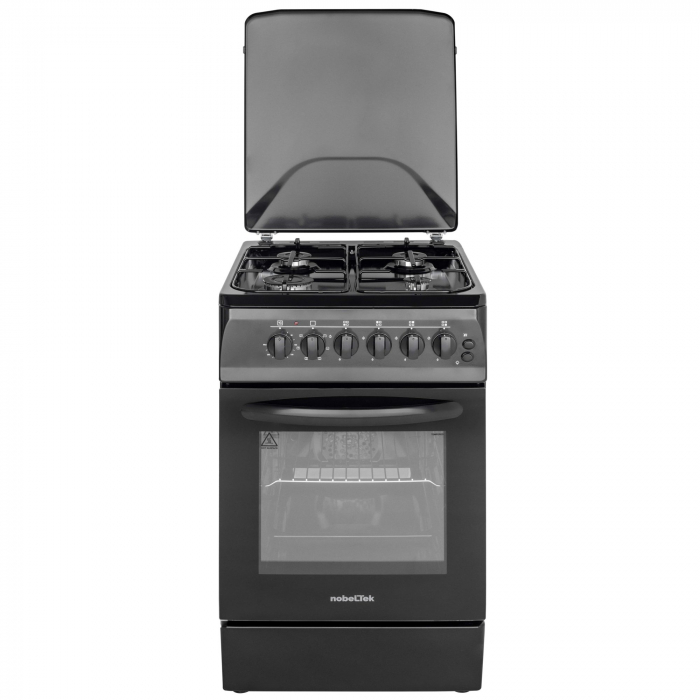 Aragaz NobelTek NLT 5604N/E1, Plita gaz, Cuptor electric, Ventilator, Aprindere electrica, Iluminare cuptor, Negru [6]