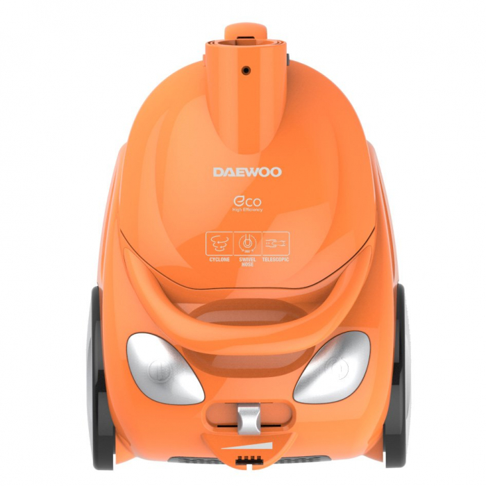Aspirator Daewoo fara sac RCC-150P-3, 700 W, recipient colectare praf 1.2 L, Control putere variabil, Tub telescopic, Filtru HEPA, Portocaliu [3]