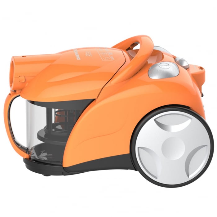 Aspirator Daewoo fara sac RCC-150P-3, 700 W, recipient colectare praf 1.2 L, Control putere variabil, Tub telescopic, Filtru HEPA, Portocaliu [2]