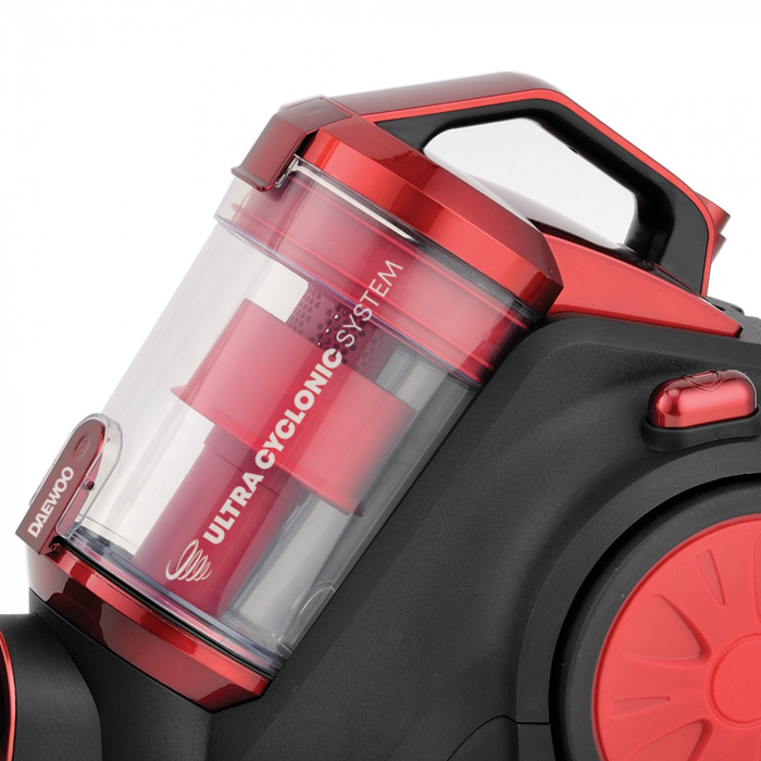 Aspirator fara sac Daewoo, 800 W, recipient colectare 1.5 litri, putere aspirare 140 W, aspiratie ciclonica, Rosu,  RCC-120R-1 [3]
