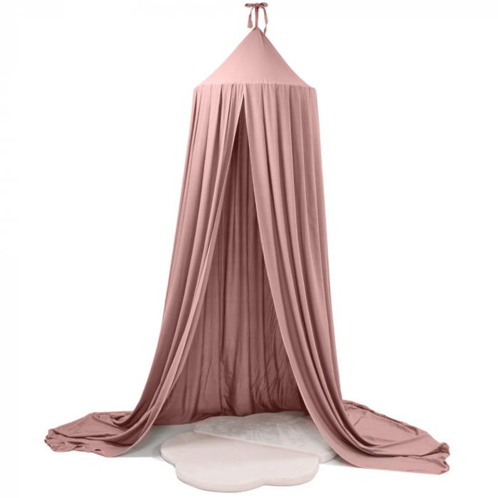 Baldachin suspendat tip cort 70x290 cm, decor camera copii, cu set montaj, roz [1]