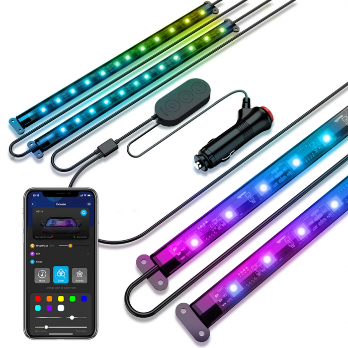 Banda LED Auto Govee  H7090 RGBIC, Sincronizare Muzica, Control App, 30 de scene [5]