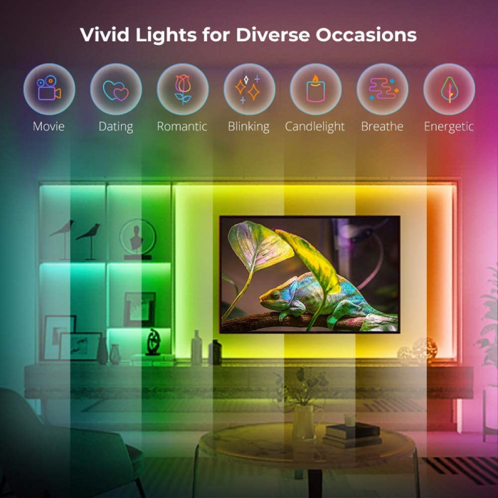 Banda LED Govee H6141 RGB, Sincronizare Muzica, Wifi si Bluetooth, 5m, Telecomanda, Alexa , Google Asistant [4]