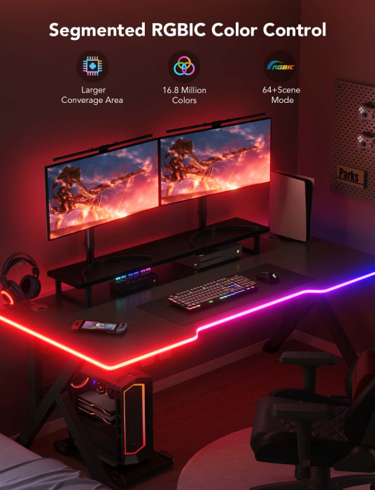 Banda LED Neon Rope Lights Govee H61C3 RGBIC, Sincronizare Muzica, Wi-Fi+Bluetooth, 3m [3]