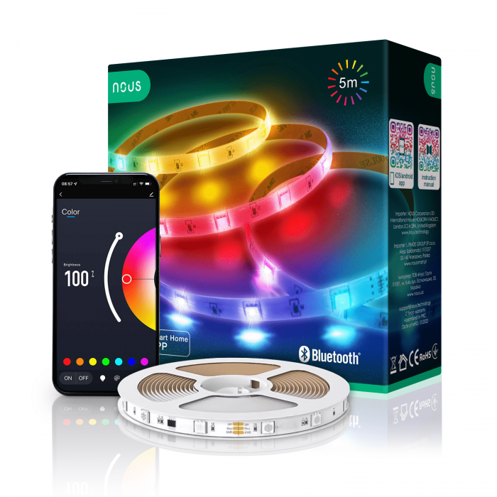 Banda LED Nous RGB F6, 5m, Bluetooth, control aplicatie [5]