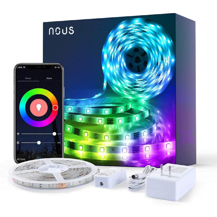 Banda LED Smart Nous F1 WiFi, 5 metri, Control APP [5]