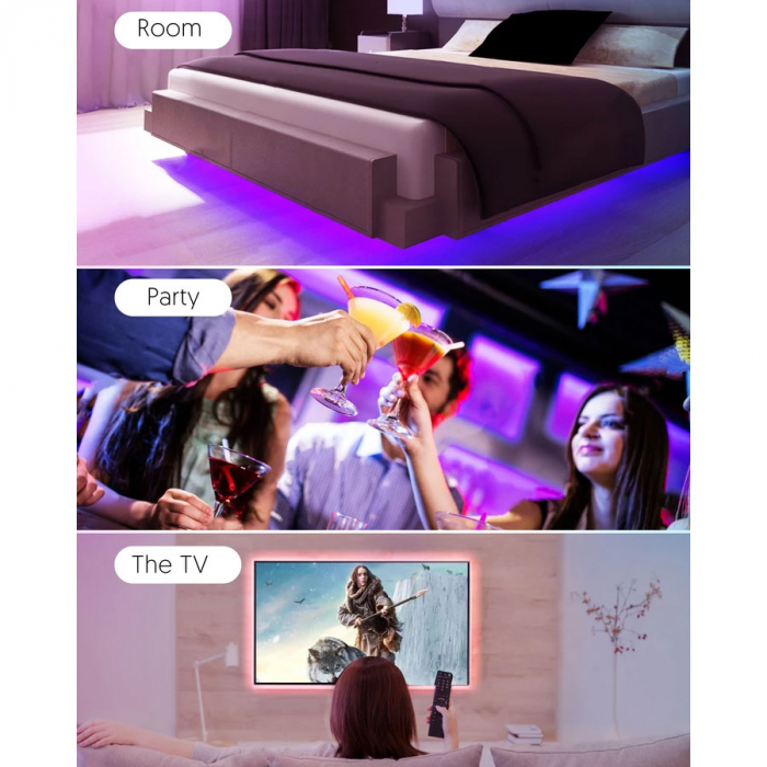 Banda LED Teckin SL02, 5M RGB, Sincronizare Muzica, Smart, Wifi, Smart Life, Telecomanda, Alexa, Google Assistant [3]