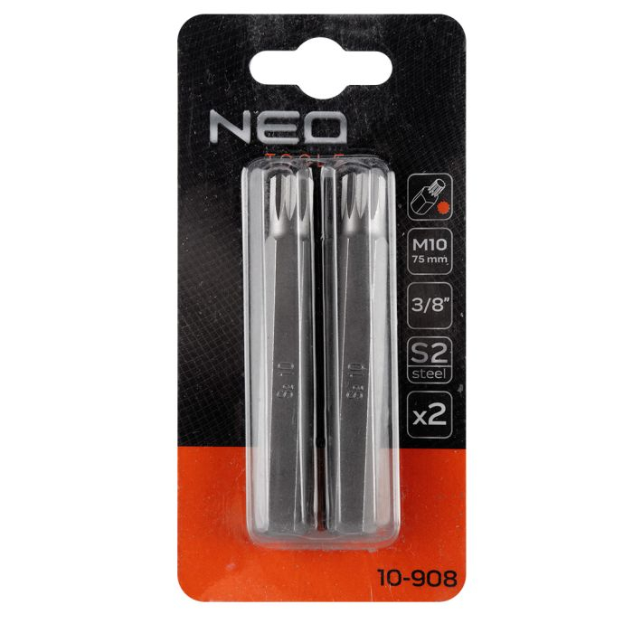 Bit tip "spline" M10x75mm, S2- 2 buc 10-908 NEO [2]