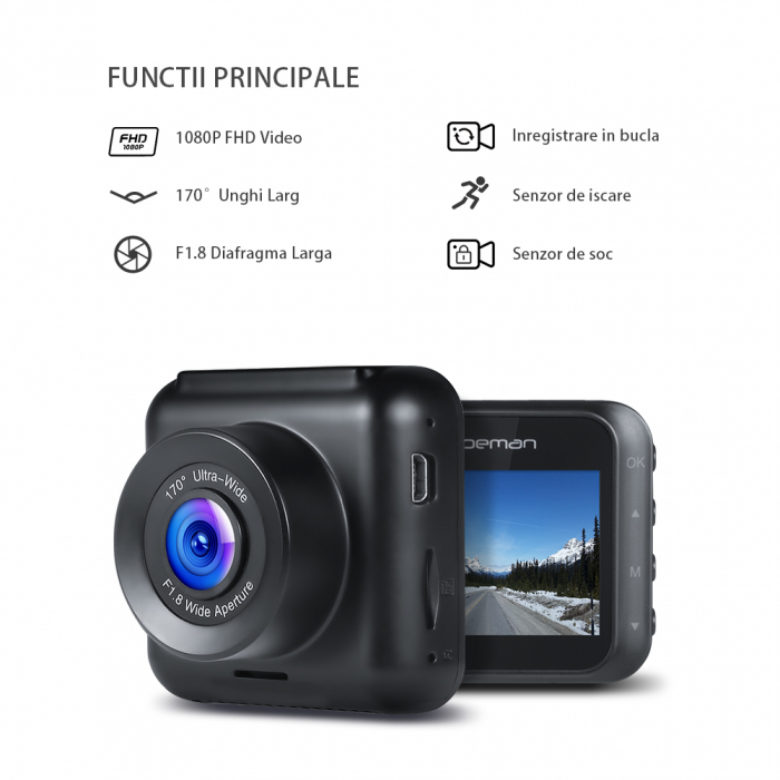 Camera auto DVR Apeman C420, Full HD, Unghi 170 grade G-Sensor, Mod parcare, Filmare in bucla [5]