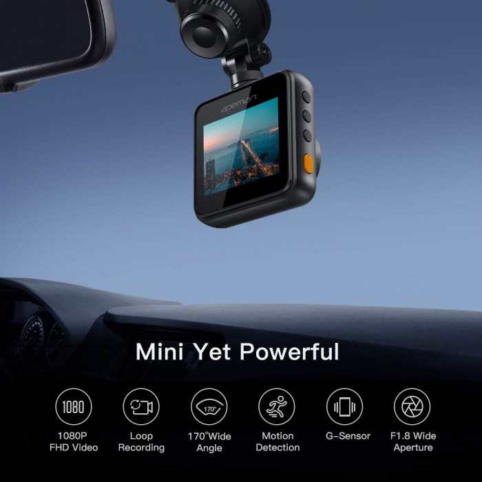 Camera auto DVR Apeman C420, Full HD, Unghi 170 grade G-Sensor, Mod parcare, Filmare in bucla [4]