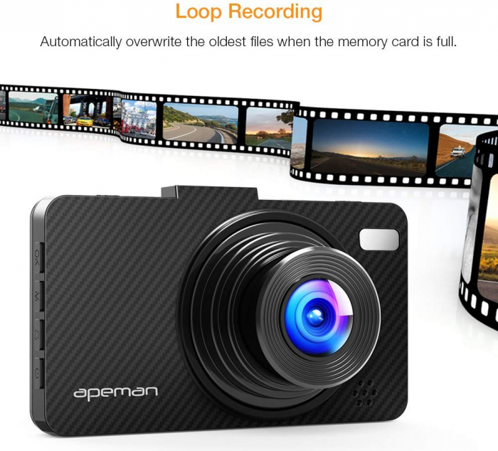 Camera auto DVR Apeman C450, Full HD, Unghi 170 grade, G-Sensor, Mod parcare, Filmare in bucla [2]