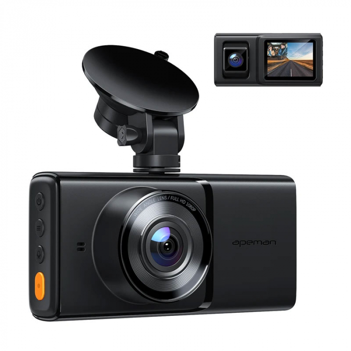 Camera auto DVR  Dubla APEMAN C680, Full HD, Fata si Interior, Unghi 170 grade, WDR, G-Sensor, Mod parcare, Filmare in bucla [5]