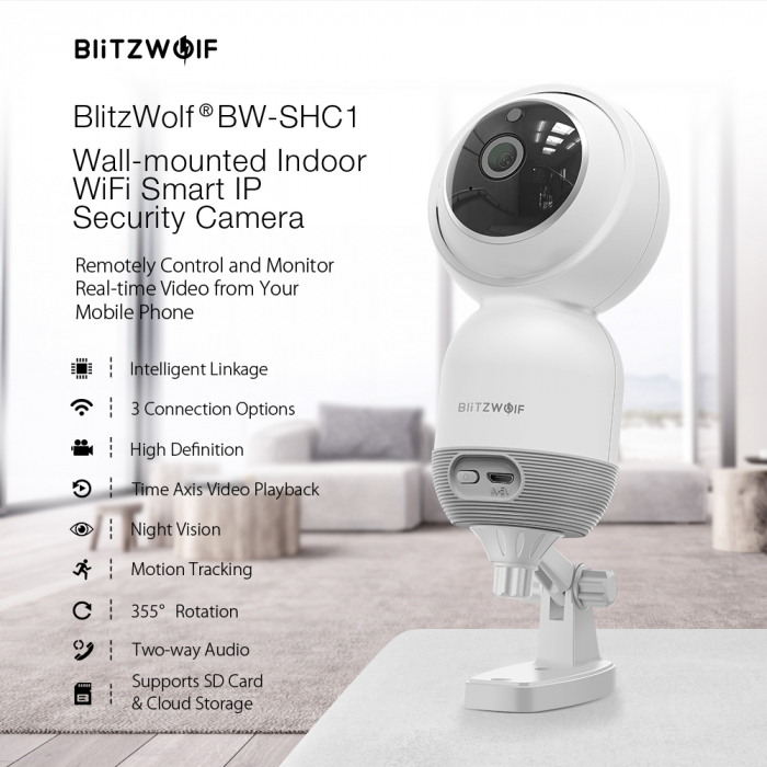 Camera de supraveghere IP- WI FI 1080P, Detectare micare, Infrarosu, 2Mp, Rotire [2]
