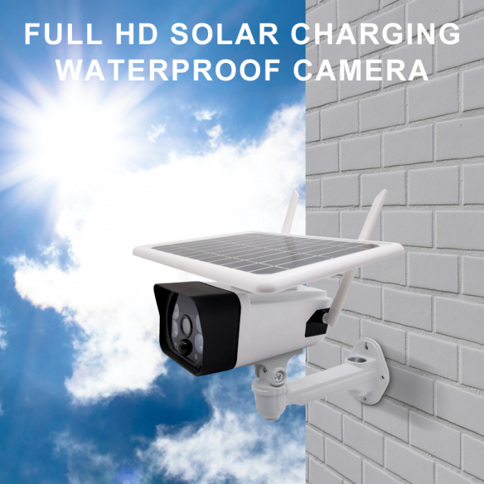 Camera de supraveghere WIFi cu panou solar Rovo SN-P5, 1080P HD,CCTV,  Night Vision, Senzori miscare, Alexa, Google Home, Tuya [5]