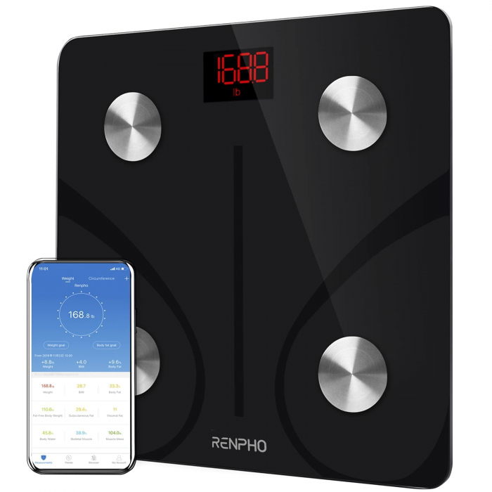Cantar de baie Smart Renpho CS20M, Maxim 180Kg, 13 masuratori, BMI, BMR IMC, Bluetooth, compatibil Fitbit, Apple Health, Google Fit, [1]