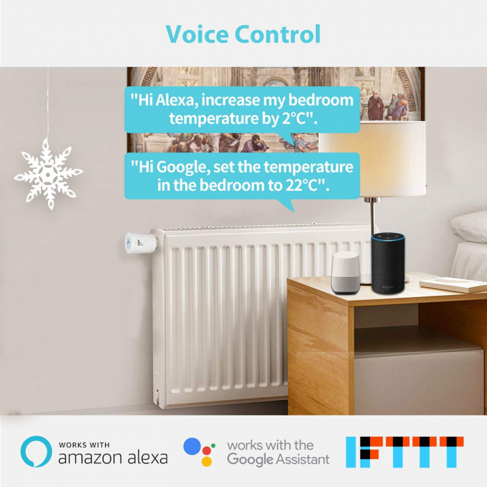 Cap termostatic calorifer Meross MTS100 Smart, Alexa, Google Home, control smartphone [4]