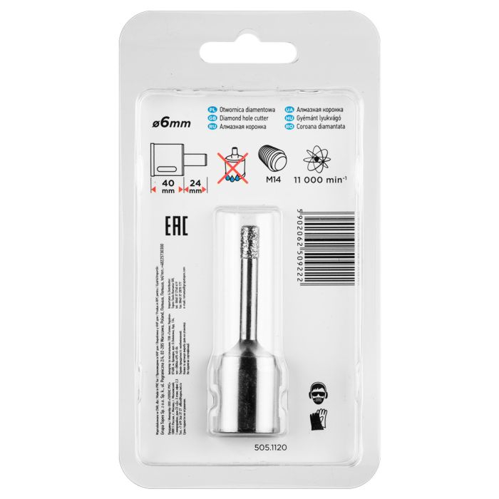 Carota diamantata 6mm x M14 GRAPHITE 55H300 [4]