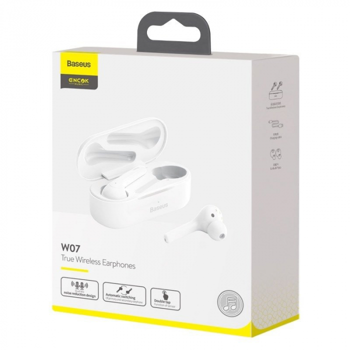 Casti audio In-Ear Baseus W07, True Wireless, Bluetooth 5.0,  TWS, alb [2]