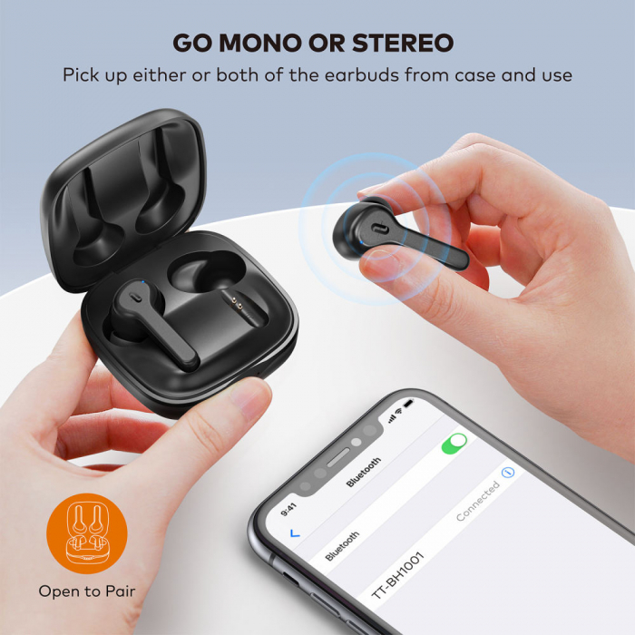 Casti audio In-Ear Taotronics TT-BH1001, True Wireless, Bluetooth 5.0, TWS  USB-C - Resigilat [3]