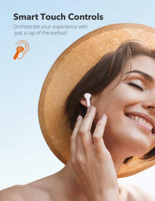 Casti audio In-Ear Taotronics TT-BH53 SoundLiberty , True Wireless, Bluetooth 5.0, TWS - Alb [4]
