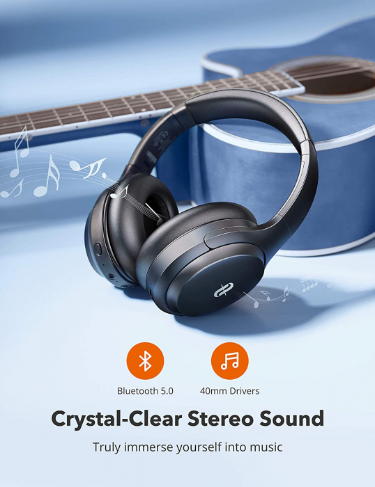 Casti audio TaoTronics TT-BH090, Hybrid Active Noise Canceling, Bluetooth 5.0, Bas puternic,True Wireless, Autonomie 35 ore [2]