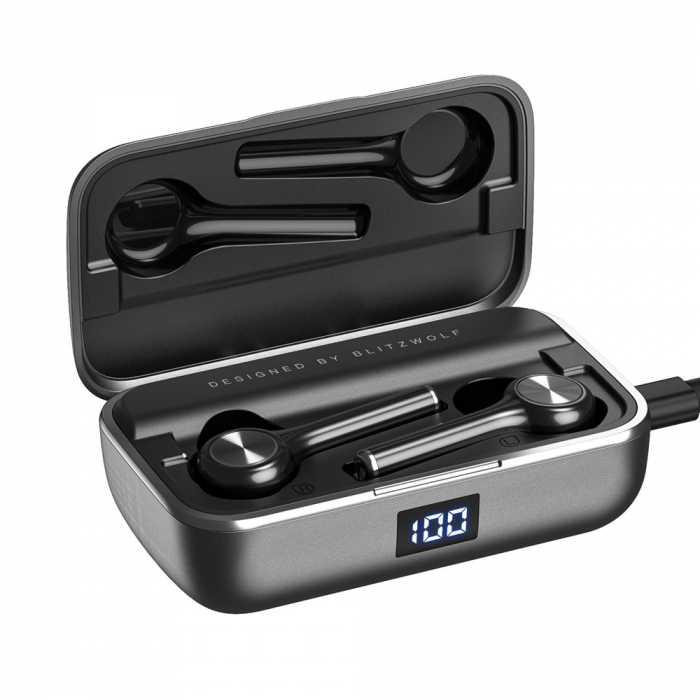Casti Bluetooth 5.0  True Wireless Blitzwolf BW-FYE6, TWS, Dual Dynamic Driver, timp mare de functionare [4]
