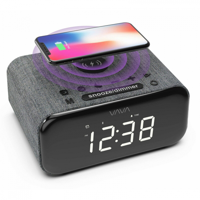 Ceas cu Radio FM VAVA 5 in 1, Boxa Bluetooth, Incarcator Wifi [4]