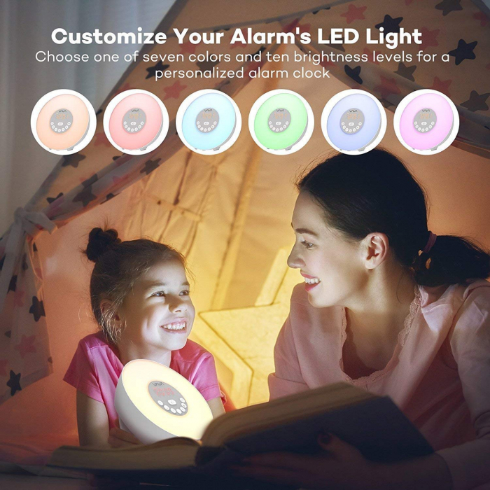 Ceas cu Radio FM VAVA Lampa de Veghe 7 culori LED, alarma , Meniu Touch [5]