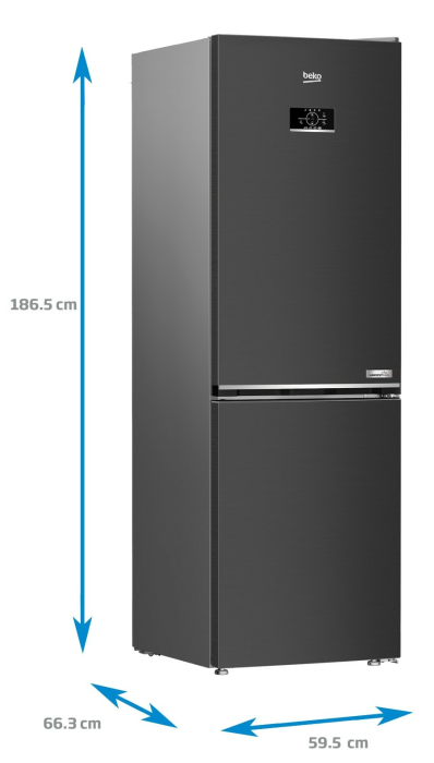 Combina frigorifica Beko, No Frost, 316 L, 186.5 H, Clasa energetica E, Dark Inox [3]