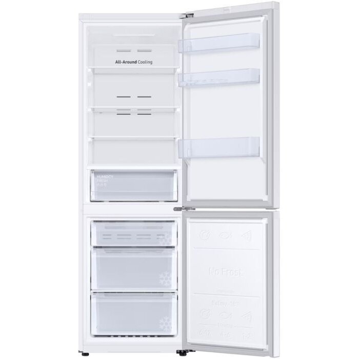 Combina frigorifica Samsung RB34C600DWW/EF, 344 l, Clasa D, Total No Frost, Compresor Digital Inverter, Iluminare LED, Afisaj intern, WiFi, AI Energy, H 185 cm, Alb [3]