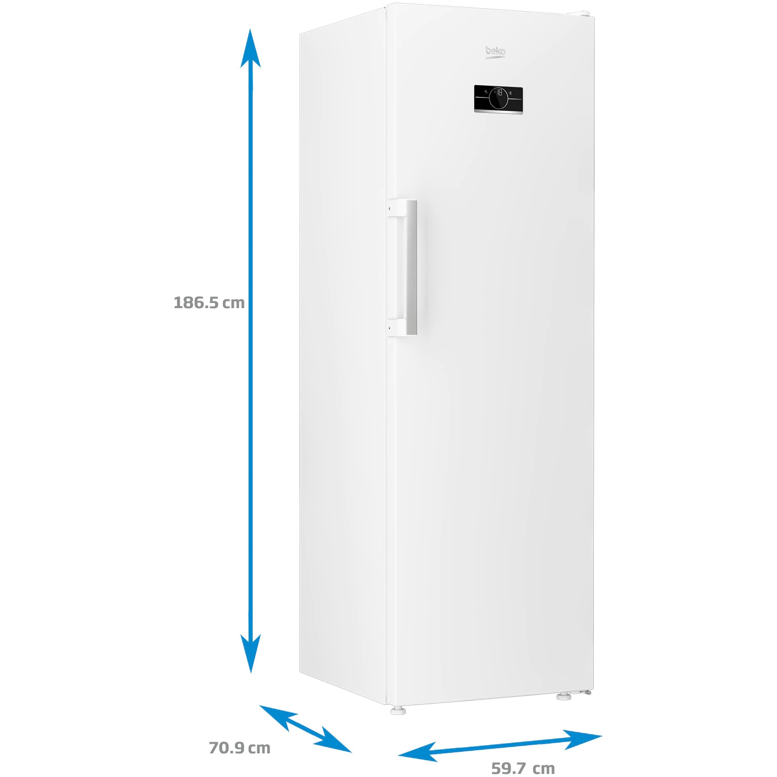 Congelator Beko B5RFNE314W, 286 l, 8 sertare, Clasa E, No Frost, Compresor ProSmart Inverter, Compartiment MaxStore, Usi reversibile, Rafturi usa, H 186.5 cm, Alb [5]