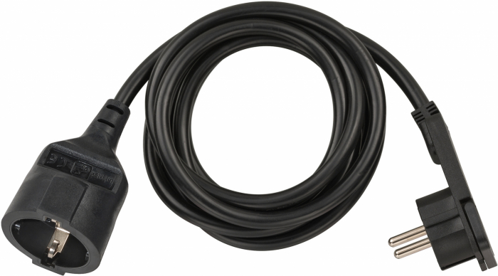 Cordon Prelungitor Brennenstuhl cu cap plat, 2m - Negru [1]