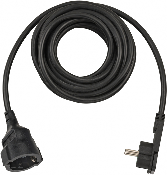 Cordon Prelungitor Brennenstuhl cu cap plat, 5m - Negru [1]