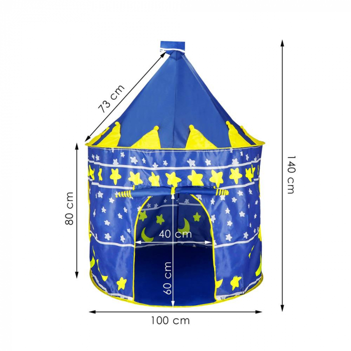 Cort Castel de joaca pentru copii, pliabil, 100x140 cm, albastru [19]