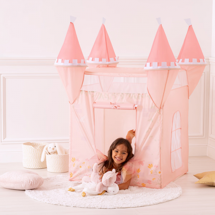 Cort copii Atmosphera tip castel, pop-up cu ferestre si usa, 130x78x78 cm, roz [2]