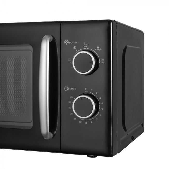 Cuptor cu microunde Daewoo, 20 L, 700 W, 5 niveluri de putere, semnal sonor, Negru, KOR-6S20K-2 [3]