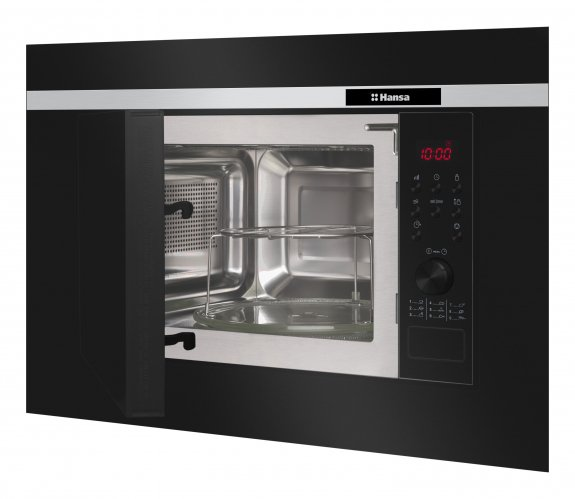 Cuptor cu microunde incorporabil Hansa AMG20BFH, 20 L, display, 700 W, grill, 7 nivele putere, 9 programe, decongelare, ChildLock, sticla neagra [3]