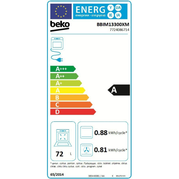 Cuptor incorporabil Beko BBIM13300XM, 72 L, 8 functii de gatire, Grill, Autocuratare catalitica, Display LED, Clasa A, Negru/inox [6]