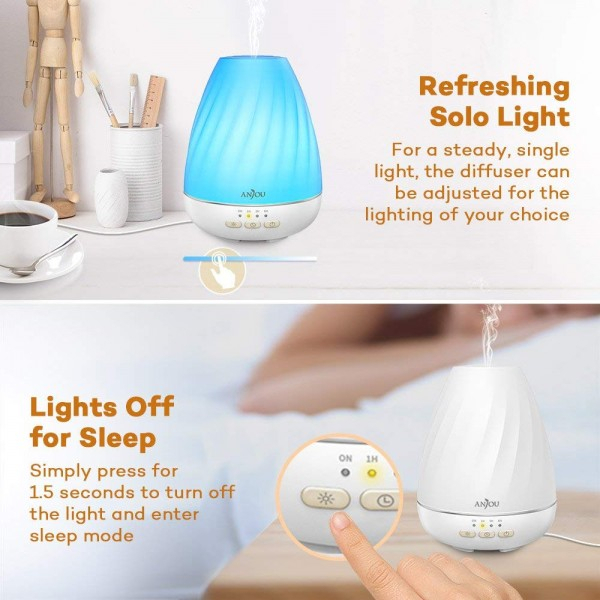 Difuzor aroma cu Ultrasunete Anjou ADA003, 200ml, 13W, LED 7 culori [2]