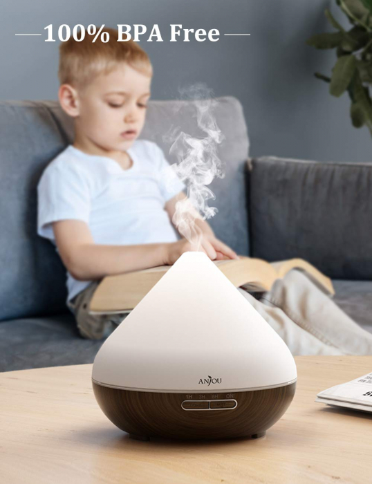 Difuzor aroma cu Ultrasunete Anjou AJ-AD001, 300ml, 13W, LED 7 culori, oprire automata [4]